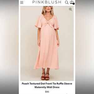 Pinkblush Peach Textured Midi Dress